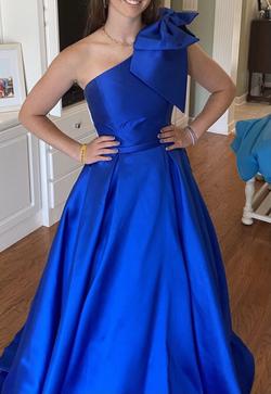 Jovani Royal Blue Size 2 One Shoulder Prom Ball gown on Queenly