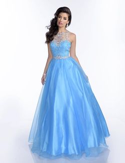 Style 16213 Envious Couture Blue Size 4 Floor Length Prom Pageant Ball gown on Queenly