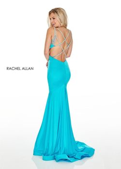 Style 7042 Rachel Allan Orange Size 8 Black Tie Cut Out Mermaid Dress on Queenly