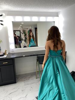 Sherri Hill Blue Size 2 Overskirt Strapless Prom Mermaid Dress on Queenly