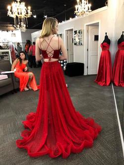 Sherri Hill Red Size 0 Short Height Two Piece Corset Train Dress on Queenly