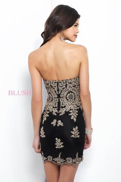 Style C404 Blush Prom  Black Size 6 Cocktail Gold Tall Height Strapless Straight Dress on Queenly