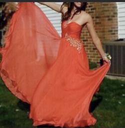 Sherri Hill Orange Size 2 One Shoulder Prom Train Dress on Queenly