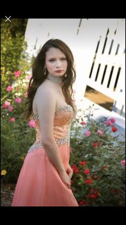 MacDuggal Orange Size 4 Strapless Prom A-line Dress on Queenly