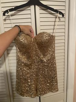 Gold Size 8 Jumpsuit Dress on Queenly