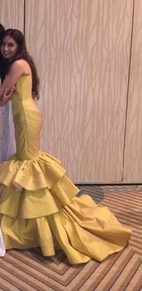 Fernando Wong Yellow Size 0 Train Prom Mermaid Dress on Queenly
