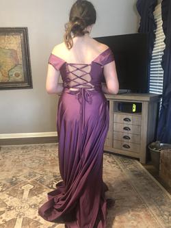 Sherri Hill Purple Size 8 Cap Sleeve Corset Straight Dress on Queenly