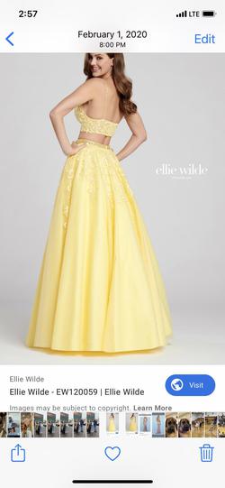 Ellie Wilde Yellow Size 4 Pockets Prom Ball gown on Queenly