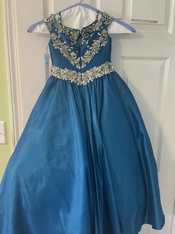 Little Rosie Pageant Blue Size 0 Wedding Guest Girls Size Ball gown on Queenly