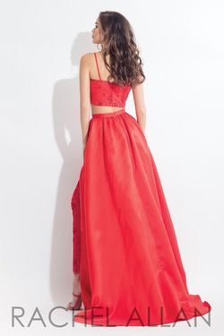 Style 6104 Rachel Allan Red Size 4 Two Piece Floor Length Silk Jumpsuit Dress on Queenly