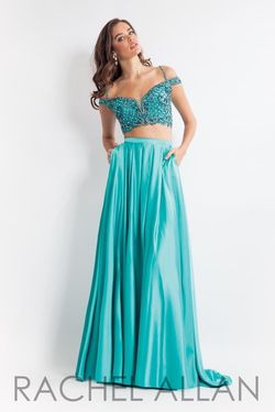 Style 6020 Rachel Allan Green Size 8 Prom A-line Dress on Queenly