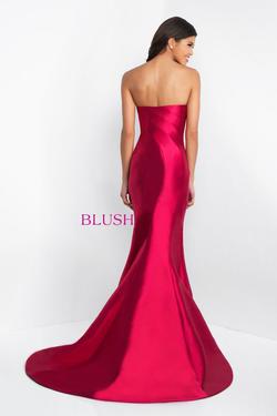 Style C1063 BLUSH PROM  Blue Size 0 Sweetheart Train Strapless Prom Side slit Dress on Queenly