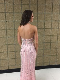 Sherri Hill Pink Size 0 Fully-beaded Sheer Straight Dress on Queenly