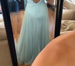 Sherri Hill Light Blue Size 4 Floor Length $300 Prom Straight Dress on Queenly