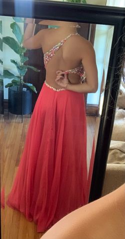 Blush Prom Orange Size 4 $300 Coral Floor Length Mini Straight Dress on Queenly