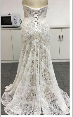 Liposa White Size 8 Floor Length Medium Height Mermaid Dress on Queenly