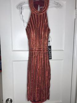 Jovani Red Size 4 Fully-beaded Burgundy Bodycon Cocktail Dress on Queenly