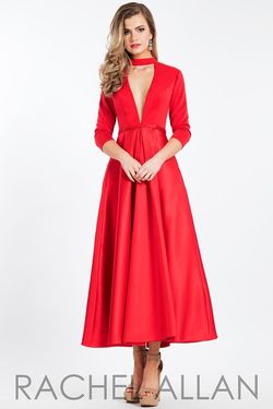 Style L1111 Rachel Allan Red Size 4 A-line Jersey Silk Cocktail Dress on Queenly