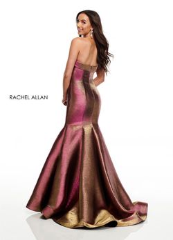 Style 7176 Rachel Allan Multicolor Size 12 Shiny Strapless Black Tie Mermaid Dress on Queenly
