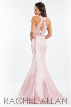 Style 7557 Rachel Allan Pink Size 2 Floor Length Two Piece Prom Mermaid Dress on Queenly