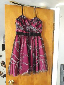 MIX  Red Size 6 Sheer Strapless Silver Cocktail Dress on Queenly