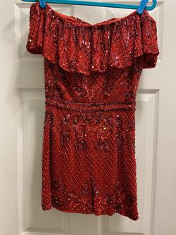 Mac Duggal Red Size 2 $300 Tall Height Fully-beaded Cocktail Dress on Queenly