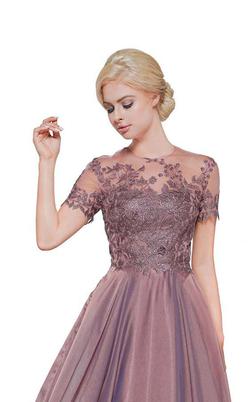 Style M274 Marsoni by Colors Purple Size 14 Sheer Prom Sweetheart Shiny A-line Dress on Queenly