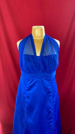 DAVIDS BRIDAL Royal Blue Size 24 Bridesmaid Sheer Prom A-line Dress on Queenly