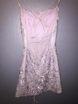 Sherri Hill Purple Size 4 Sorority Formal Embroidery Boat Neck Cocktail Dress on Queenly