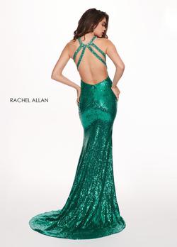 Style 6630 Rachel Allan Green Size 4 Tall Height Cut Out Prom Mermaid Dress on Queenly