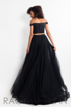 Style 6198 Rachel Allan Black Size 4 Prom A-line Dress on Queenly
