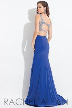 Style 6171 Rachel Allan Bue Size 10 Two Piece Royal Blue Prom Mermaid Dress on Queenly
