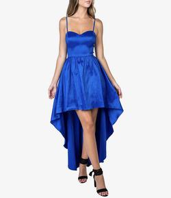 B. Darlin Royal Blue Size 16 High Low Pageant Spaghetti Strap A-line Dress on Queenly