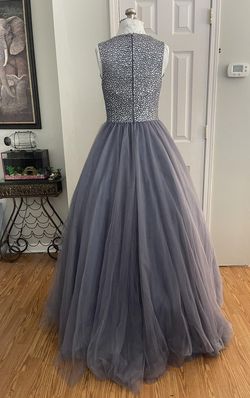 Silver Size 4 Train Dress on Queenly