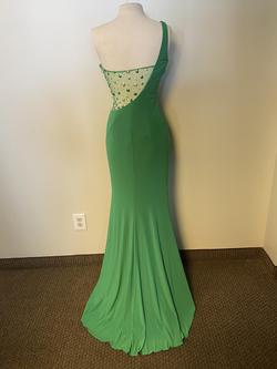 Party Time Formal Green Size 6 Jewelled Mini Straight Dress on Queenly