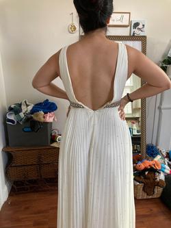 Sherri Hill White Size 6 Belt Medium Height A-line Dress on Queenly
