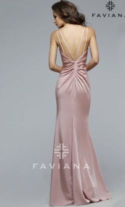 Faviana Pink Size 0 Bridesmaid Sorority Formal Plunge Backless Side slit Dress on Queenly