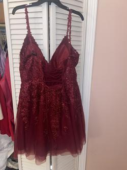 Sherri Hill Red Size 16 Embroidery Holiday Homecoming Cocktail Dress on Queenly