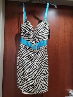 Style 7526 Terani Couture Multicolor Size 6 Animal Print $300 Midi Cocktail A-line Dress on Queenly
