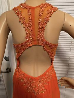 Custom Orange Size 2 Pageant Cut Out Prom Straight Dress on Queenly