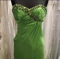Maggie Sotoro Green Size 2 Beaded Top Train Strapless Prom Straight Dress on Queenly