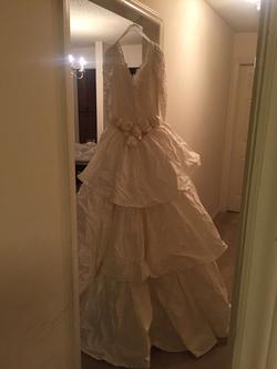 White Size 14 Train Dress on Queenly