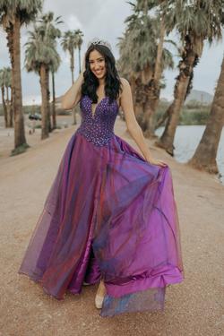 Johnathan Kayne Purple Size 4 Tulle Sheer Pageant Ball gown on Queenly