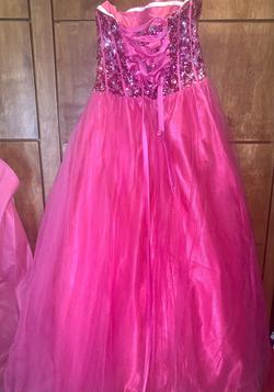 Disney Pink Size 12 Sweetheart Strapless Bustier Ball gown on Queenly