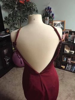 Johnathan Kayne Red Size 8 Maroon Prom Gold Tall Height Mermaid Dress on Queenly