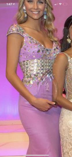 Jovani Purple Size 4 Train Prom Mermaid Dress on Queenly
