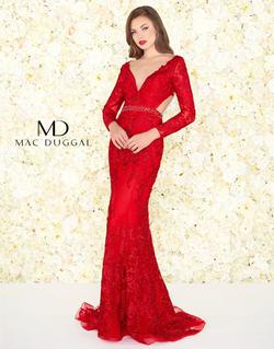 Mac Duggal Red Size 6 Cut Out Train Prom Straight Dress on Queenly