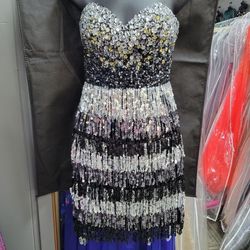 Style 9789 Blush Prom Black Size 2 $300 Prom Jewelled Holiday Cocktail Dress on Queenly