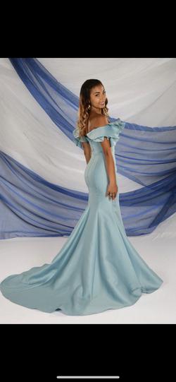 Tarik Ediz Light Blue Size 2 Backless Pageant Ball gown on Queenly