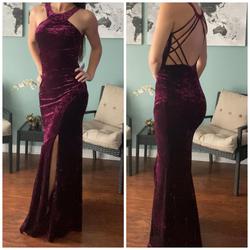Morgan & co Purple Size 0 Halter Wedding Guest Straight Dress on Queenly